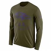 Men's Baltimore Ravens Nike Salute to Service Sideline Legend Performance Long Sleeve T-Shirt Olive,baseball caps,new era cap wholesale,wholesale hats